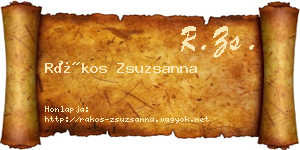 Rákos Zsuzsanna névjegykártya
